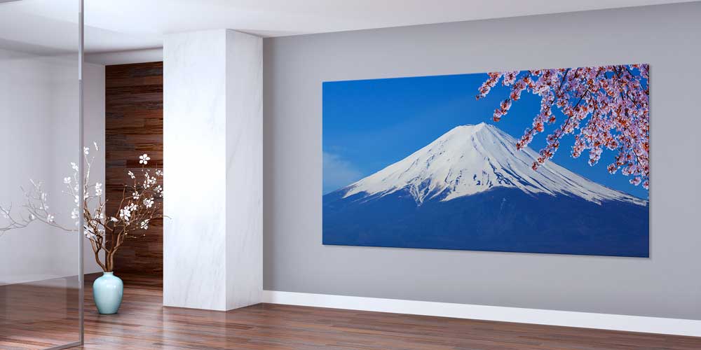 big-size-wall-design-14030-01 Büyük Ebat Fuji Dağı ve Sakura Çiçekleri Duvar Dekoru 14030