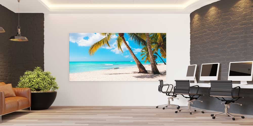 Büyük Ebat Tropikal Plaj ve Palmiye Duvar Dekoru 14031