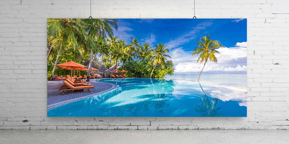 Tropik Sahil ve Infinity Havuz Büyük Duvar Dekoru 14065