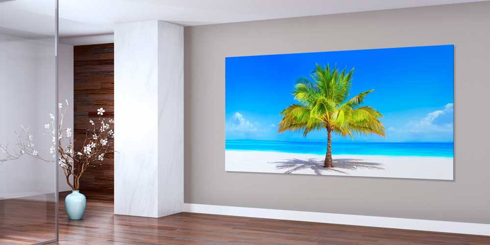 Tropikal Palmiye ve Beyaz Sahil Büyük Duvar Dekoru 14070