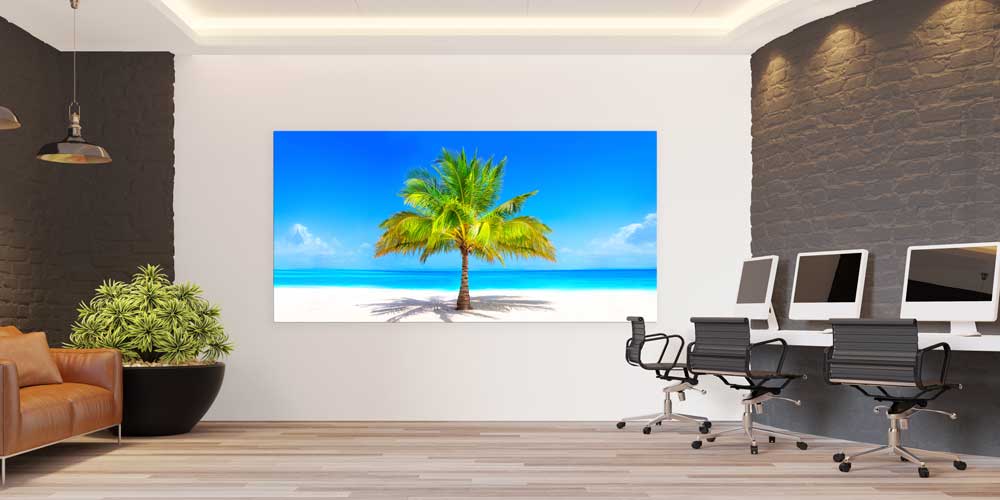 Tropikal Palmiye ve Beyaz Sahil Büyük Duvar Dekoru 14070