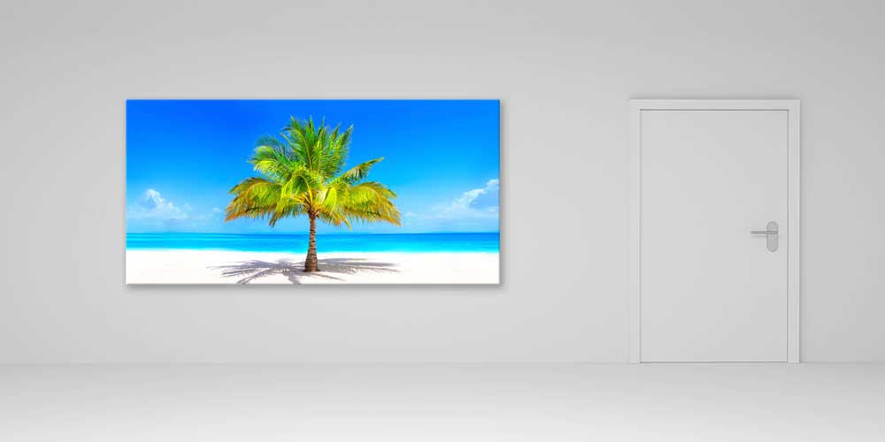 Tropikal Palmiye ve Beyaz Sahil Büyük Duvar Dekoru 14070