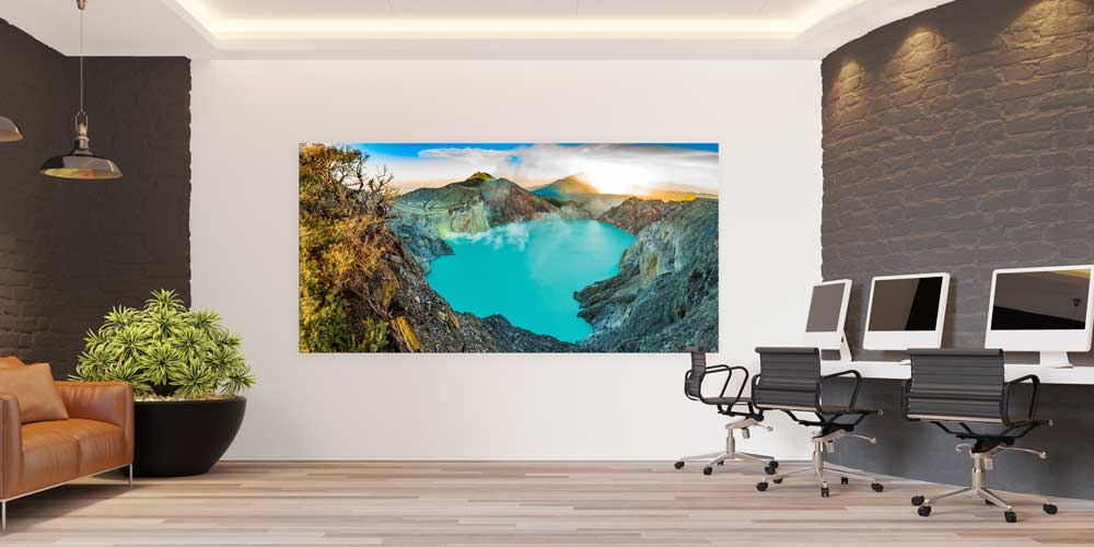 Volkanik Krater Gölü ve Gün Doğumu Büyük Ebat Duvar Dekoru 14084