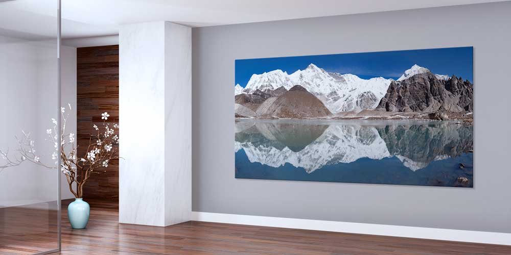 big-size-wall-design-14085-01 Buzullu Dağ Gölü ve Yansıma Manzarası Büyük Ebat Duvar Dekoru 14085