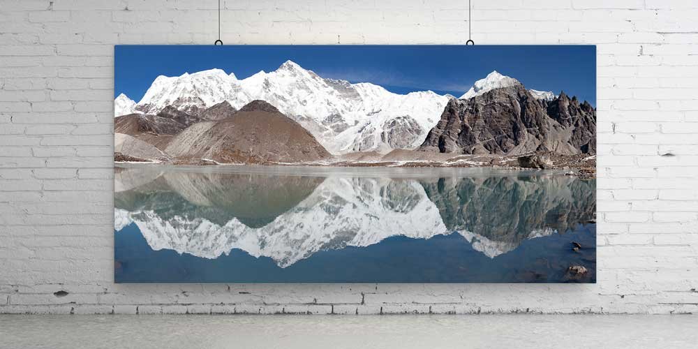 big-size-wall-design-14085-02 Buzullu Dağ Gölü ve Yansıma Manzarası Büyük Ebat Duvar Dekoru 14085