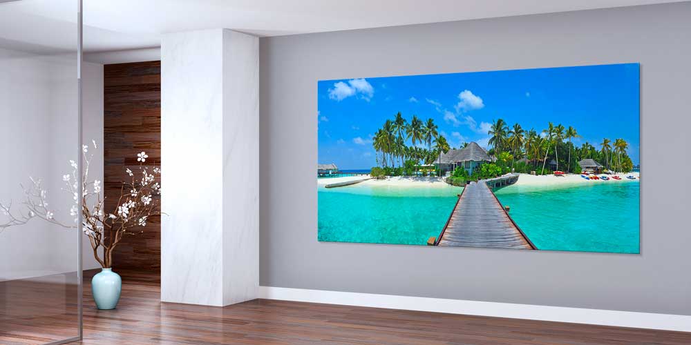 Tropik Ada ve Ahşap İskele Manzaralı Büyük Ebat Duvar Dekoru 14086