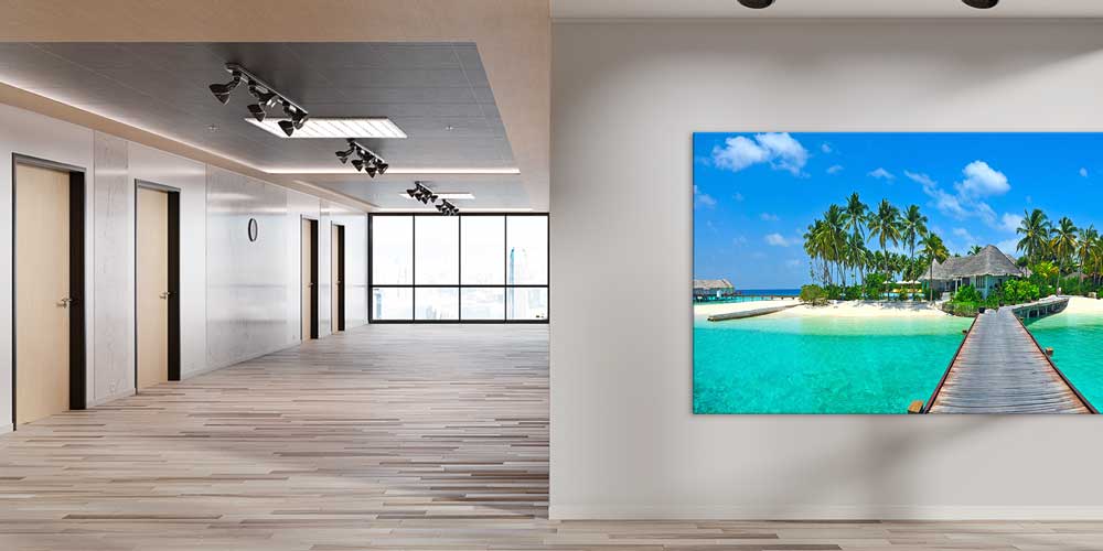 Tropik Ada ve Ahşap İskele Manzaralı Büyük Ebat Duvar Dekoru 14086