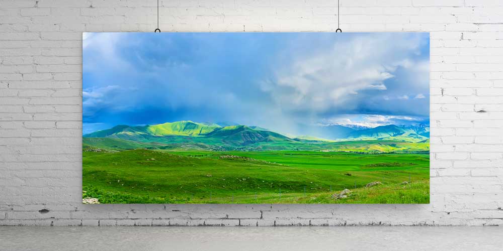 Yeşil Vadi ve Dağ Manzarası Büyük Ebat Duvar Dekoru 14091