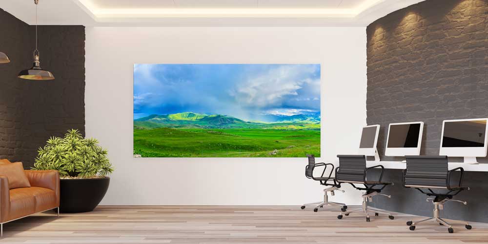 Yeşil Vadi ve Dağ Manzarası Büyük Ebat Duvar Dekoru 14091