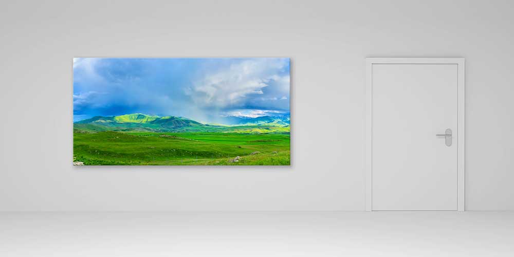 Yeşil Vadi ve Dağ Manzarası Büyük Ebat Duvar Dekoru 14091