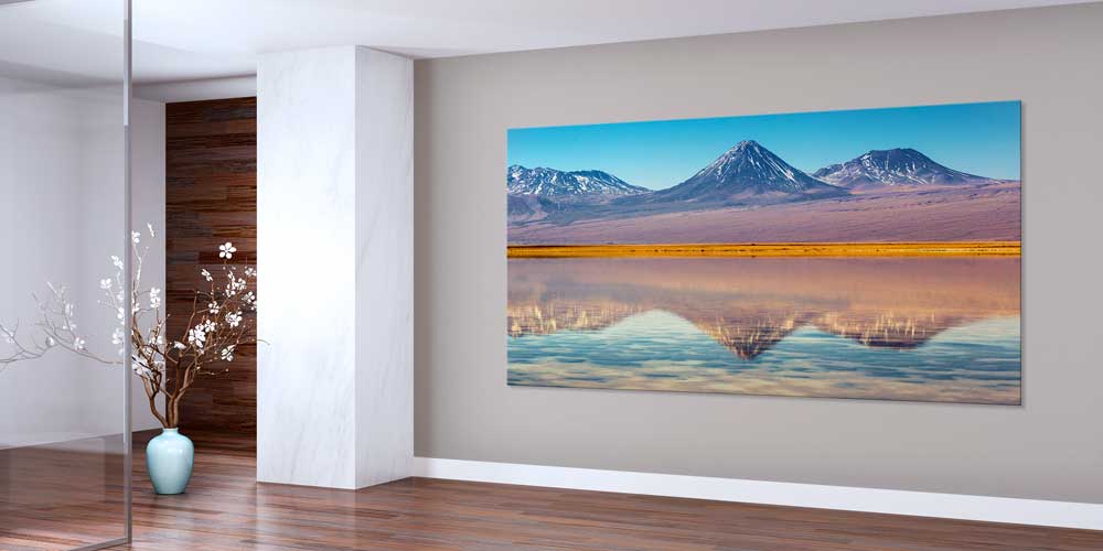 Yansımalı Dağlar ve Sakin Göl Manzarası Büyük Ebat Duvar Dekoru 14108