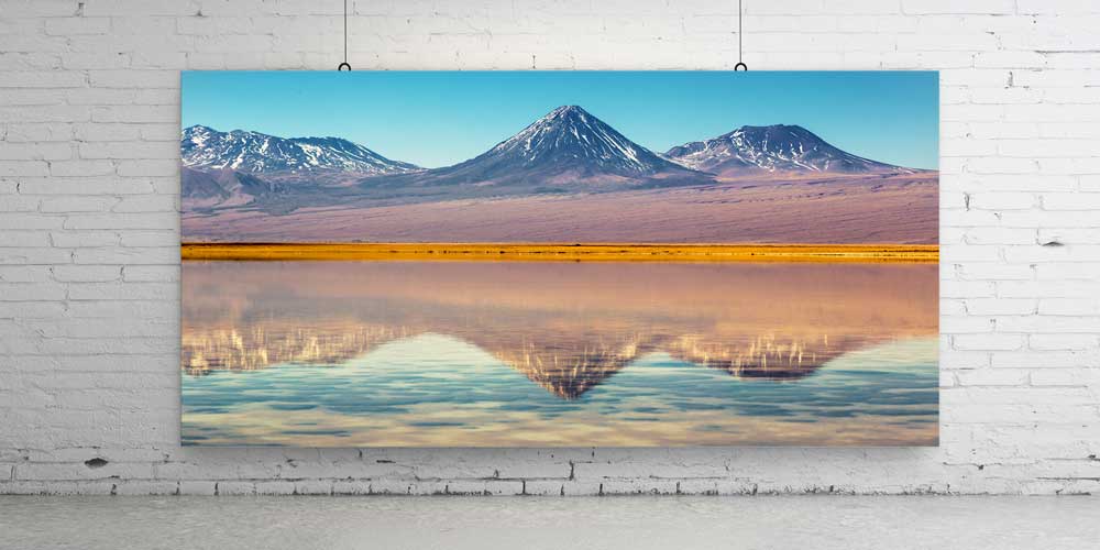 Yansımalı Dağlar ve Sakin Göl Manzarası Büyük Ebat Duvar Dekoru 14108