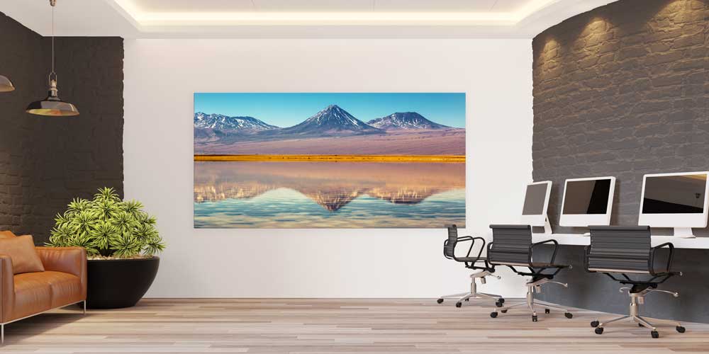 Yansımalı Dağlar ve Sakin Göl Manzarası Büyük Ebat Duvar Dekoru 14108