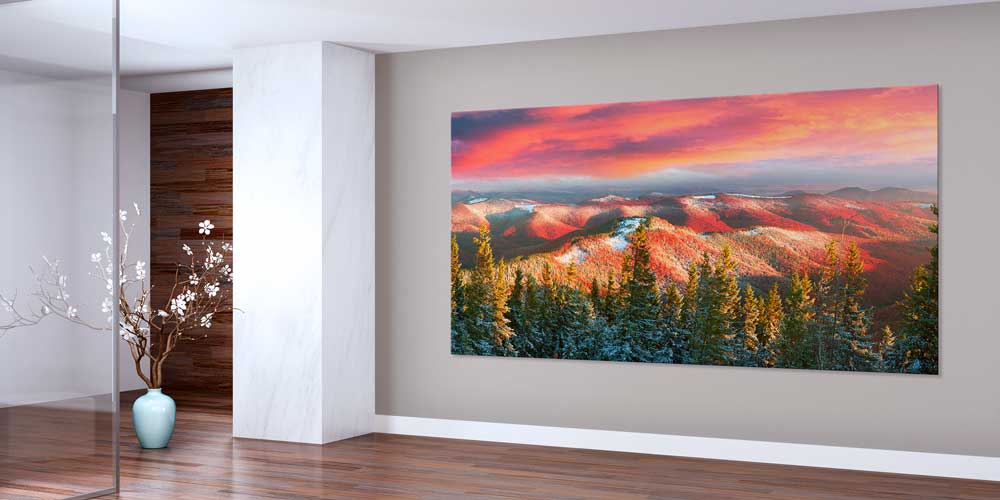 Gün Batımında Renkli Dağ Sıraları Manzarası Büyük Ebat Duvar Dekor Ürünü 14179