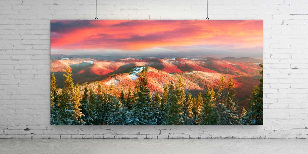 Gün Batımında Renkli Dağ Sıraları Manzarası Büyük Ebat Duvar Dekor Ürünü 14179
