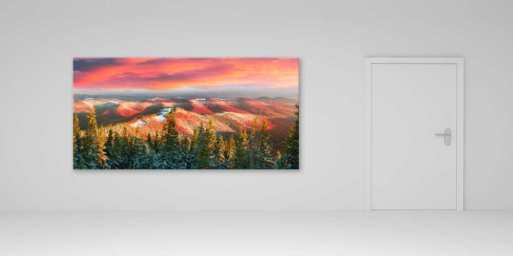 Gün Batımında Renkli Dağ Sıraları Manzarası Büyük Ebat Duvar Dekor Ürünü 14179