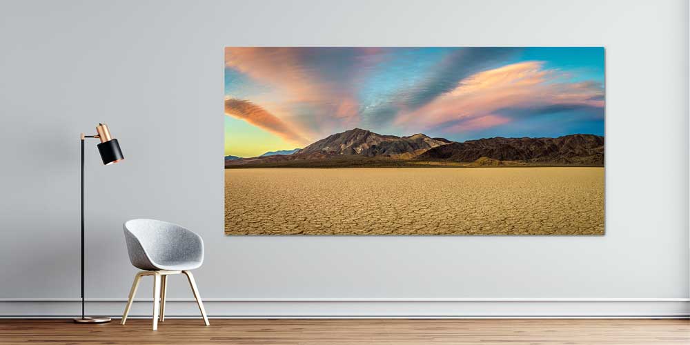Pastel Gökyüzü Çöl Ovası ve Dağ Manzarası Büyük Ebat Duvar Dekor Ürünü 14181