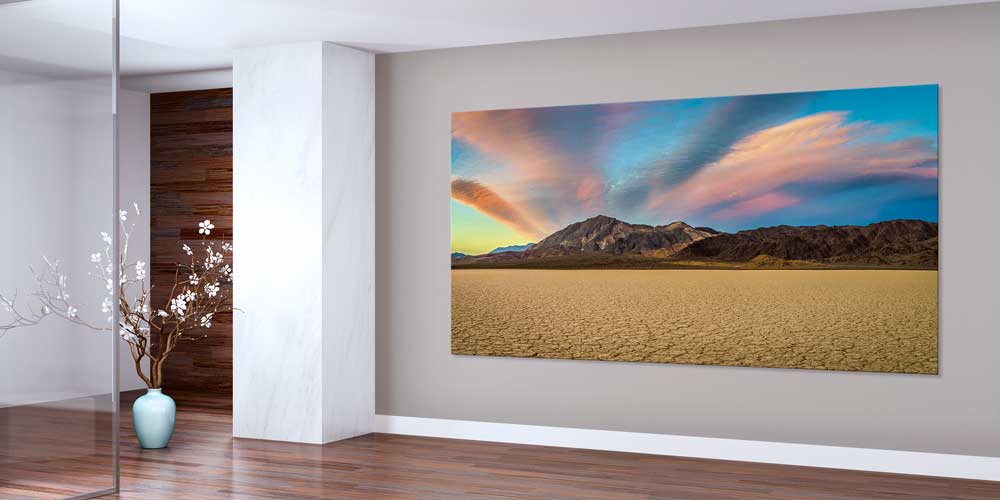 Pastel Gökyüzü Çöl Ovası ve Dağ Manzarası Büyük Ebat Duvar Dekor Ürünü 14181