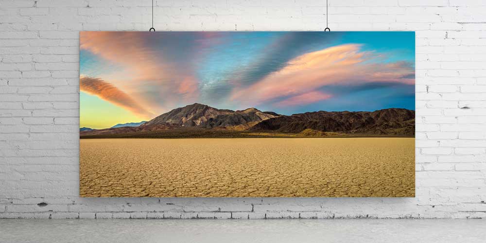 Pastel Gökyüzü Çöl Ovası ve Dağ Manzarası Büyük Ebat Duvar Dekor Ürünü 14181