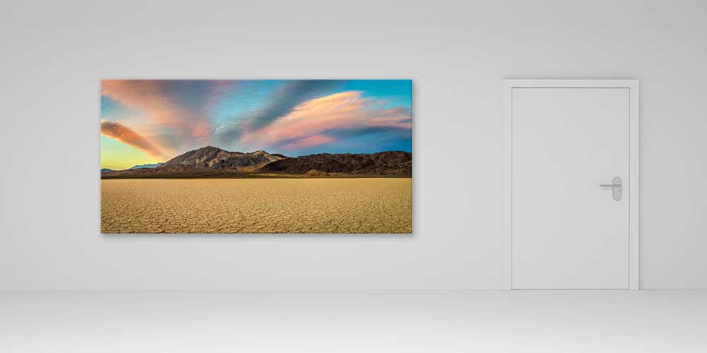 Pastel Gökyüzü Çöl Ovası ve Dağ Manzarası Büyük Ebat Duvar Dekor Ürünü 14181