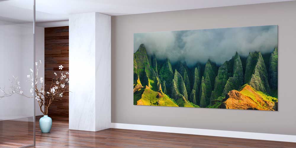 Sisli Tropikal Dağ Sırtları Manzarası Büyük Ebat Duvar Dekor Ürünü 14192