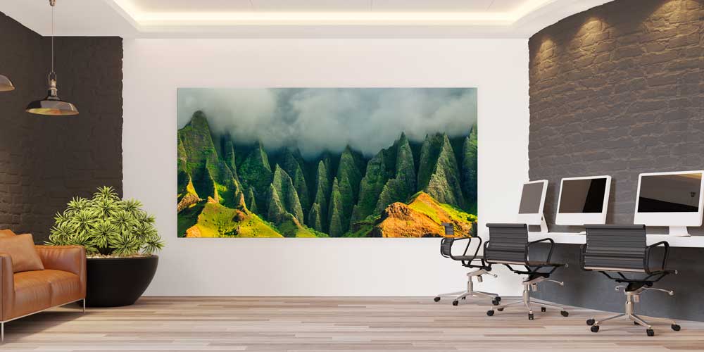 Sisli Tropikal Dağ Sırtları Manzarası Büyük Ebat Duvar Dekor Ürünü 14192