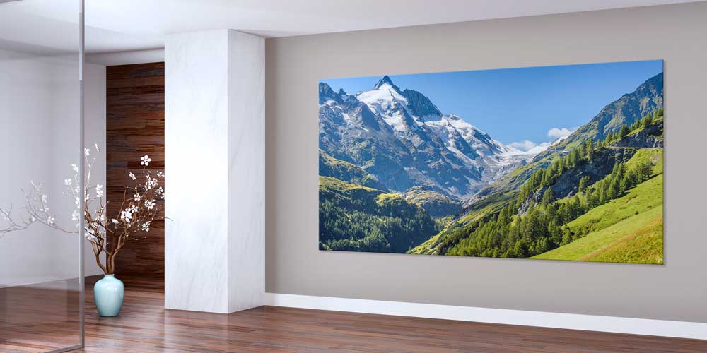 Buzul Zirveler Yeşil Vadi Panoramik Büyük Ebat Duvar Dekoru 14219