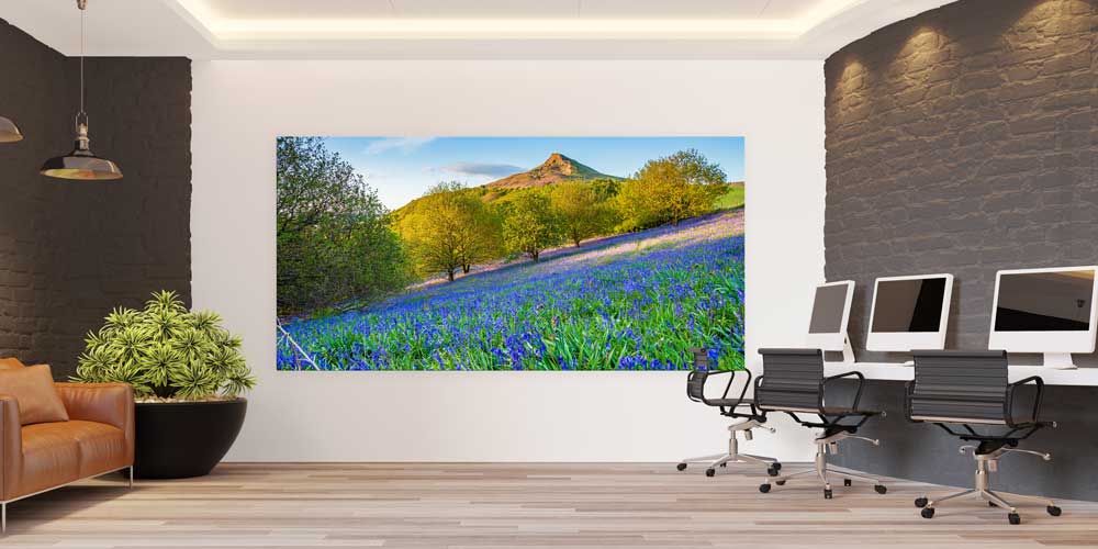 big-size-wall-design-14236-03 Mor Çiçekli İlkbahar Tepesi Büyük Ebat Duvar Dekoru 14236