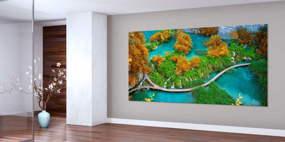 Zümrüt Göl ve Ahşap Yürüyüş Yolu Büyük Ebat Duvar Dekoru 14262