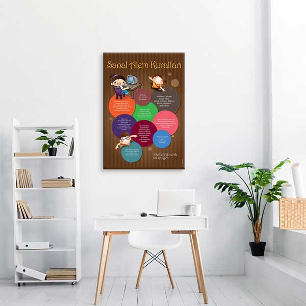 Sanal Âlem Kuralları Eğitim Posteri - Çocuklar İçin İnternet Güvenliği – B-401