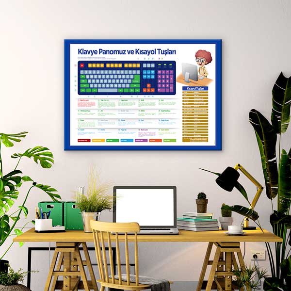 Klavye Kısayol Tuşları Eğitim Posteri - Okullar İçin B-426