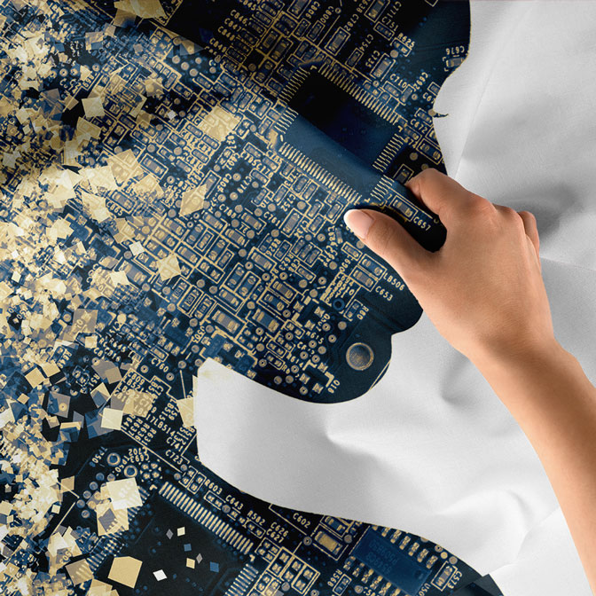 bilgisayar-ofis-dekor-5416-07 Yapay Zekâ Devre Tasarımlı Dijital Sanat Duvar Örtüsü 5416