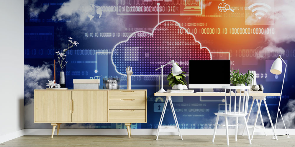 bilgisayar-ofis-duvar-kagidi-5387-01 Bulut Bilişim ve Dijital Veri Ağı Temalı Modern Ofis Duvar Kağıdı 5387