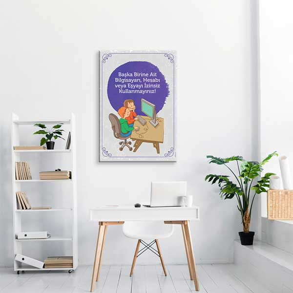 Bilgisayar ve Eşya Kullanımı İzin Eğitim Posteri - Okullar İçin – B-415