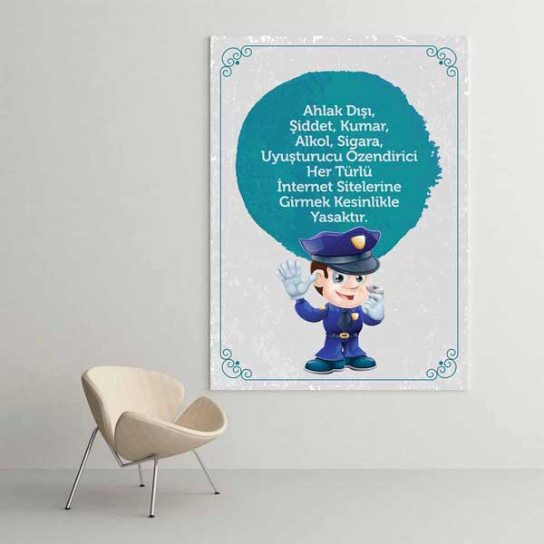 İnternet Güvenliği Yasaklar Eğitim Posteri - Okullar İçin – B-408