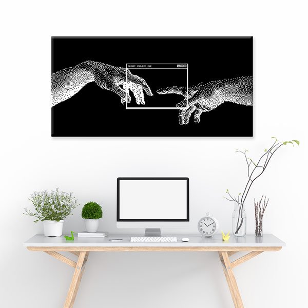 Dijital Temas Temalı Minimalist Teknoloji Ofis Kanvas Tablo – 5375