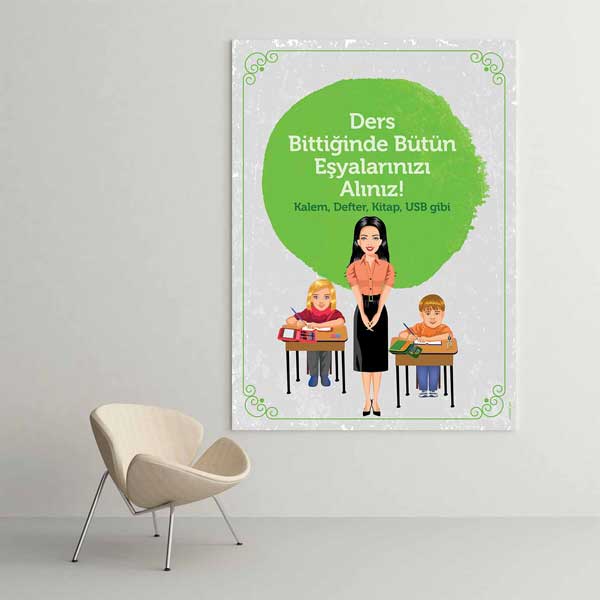 Ders Sonu Eşya Toplama Eğitim Posteri - Okullar İçin – B-414
