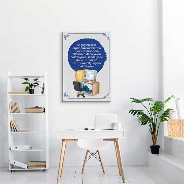 bt-sinifi-duvar-dekoru-b-410-02 Ergonomik Bilgisayar Kullanımı Eğitim Posteri - Okullar İçin – B-410