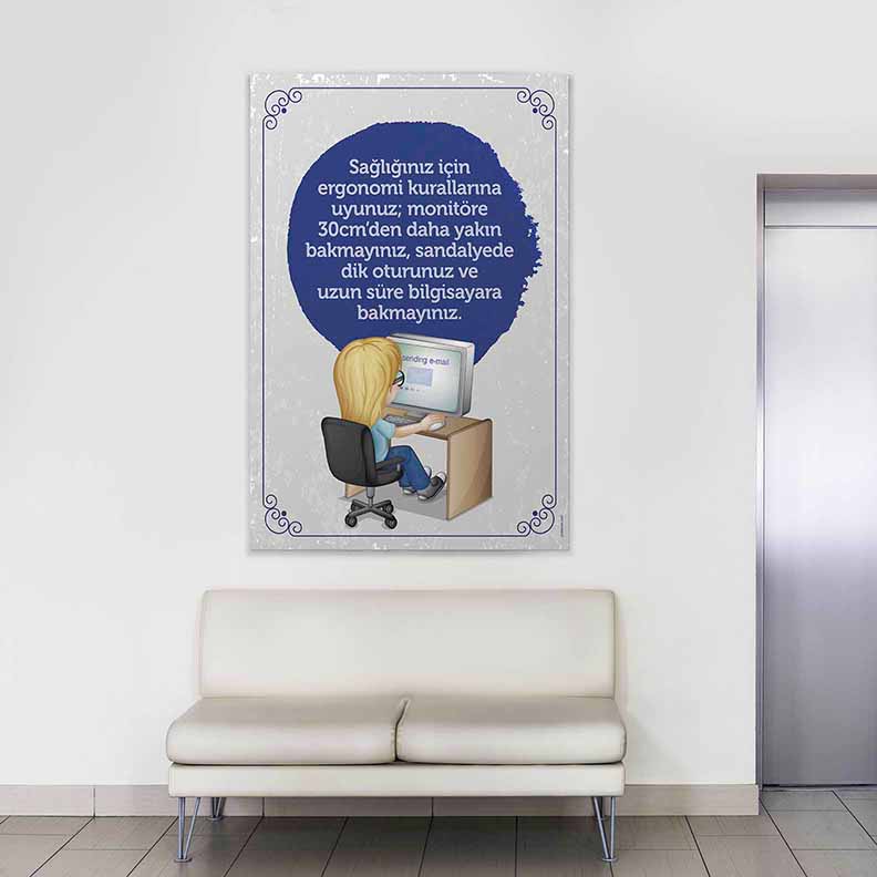 bt-sinifi-duvar-dekoru-b-410-03 Ergonomik Bilgisayar Kullanımı Eğitim Posteri - Okullar İçin – B-410