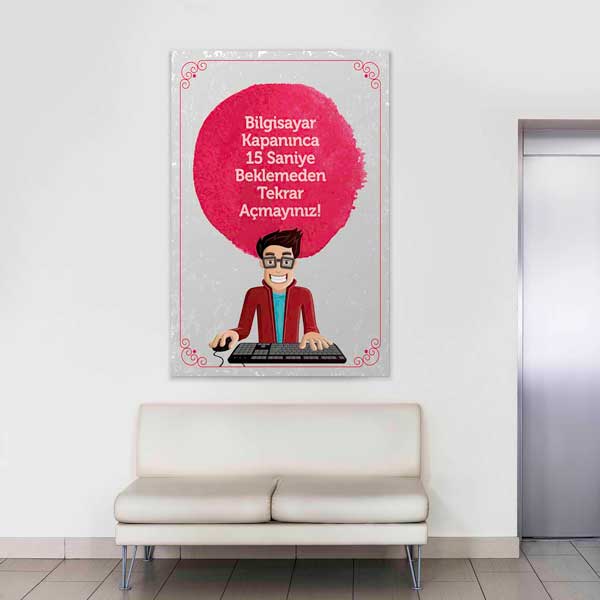 Bilgisayar Kullanım Uyarısı Eğitim Posteri - 15 Saniye Kuralı – B-407