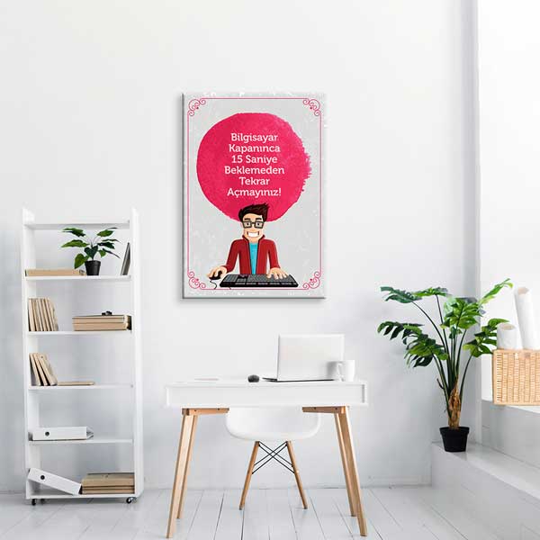 Bilgisayar Kullanım Uyarısı Eğitim Posteri - 15 Saniye Kuralı – B-407