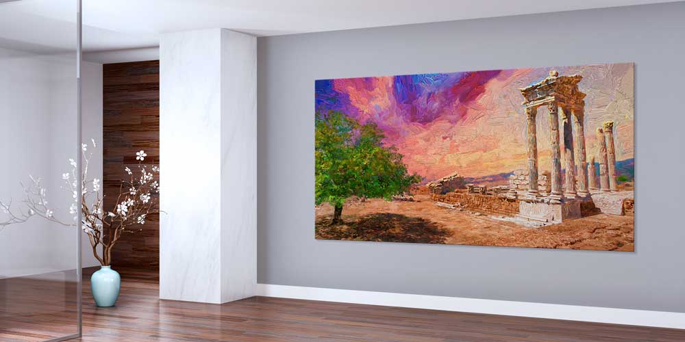 Sanatsal Antik Mimari Manzaralı Büyük Ebat Duvar Dekor Ürünü 11882