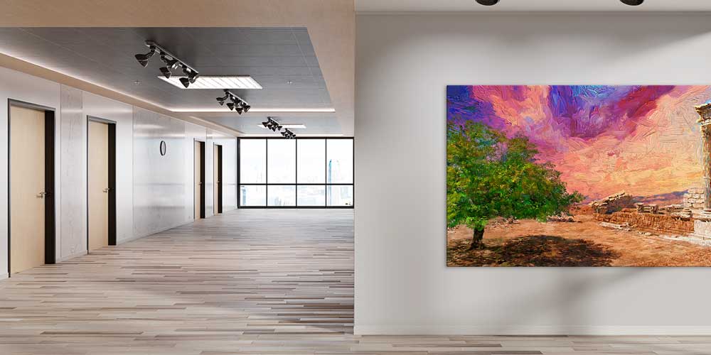 Sanatsal Antik Mimari Manzaralı Büyük Ebat Duvar Dekor Ürünü 11882