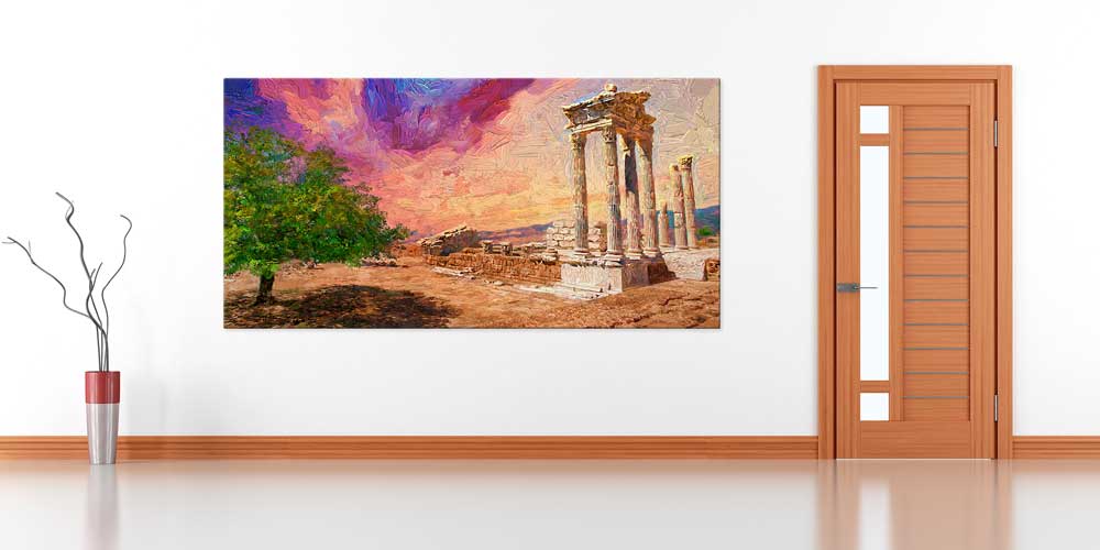 Sanatsal Antik Mimari Manzaralı Büyük Ebat Duvar Dekor Ürünü 11882