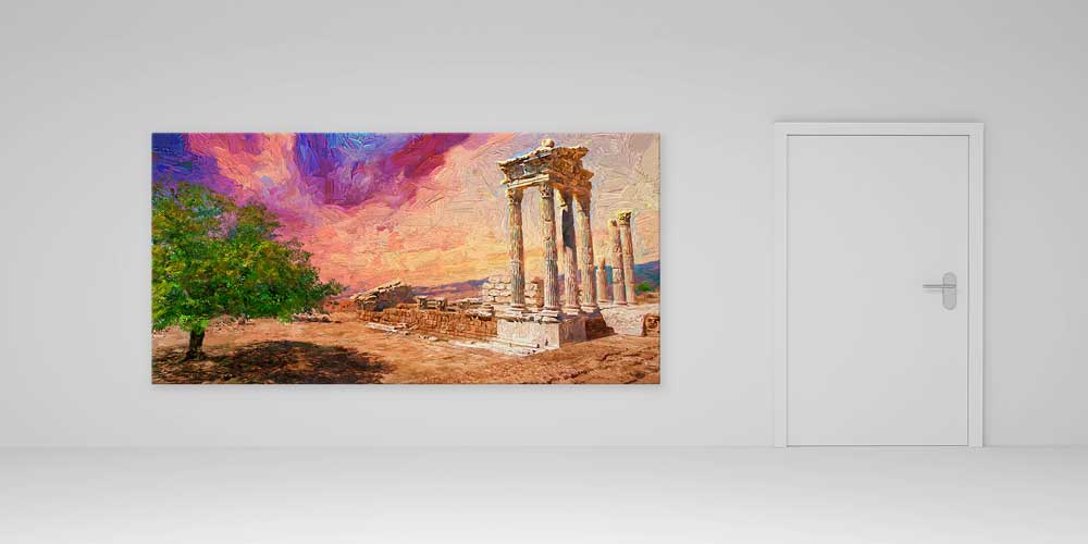 Sanatsal Antik Mimari Manzaralı Büyük Ebat Duvar Dekor Ürünü 11882