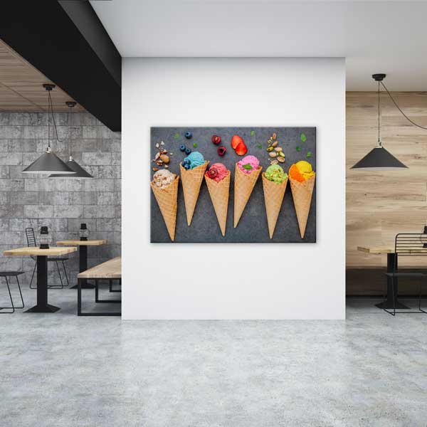 Renkli Dondurma Külahları Kanvas Duvar Tablosu – 12203