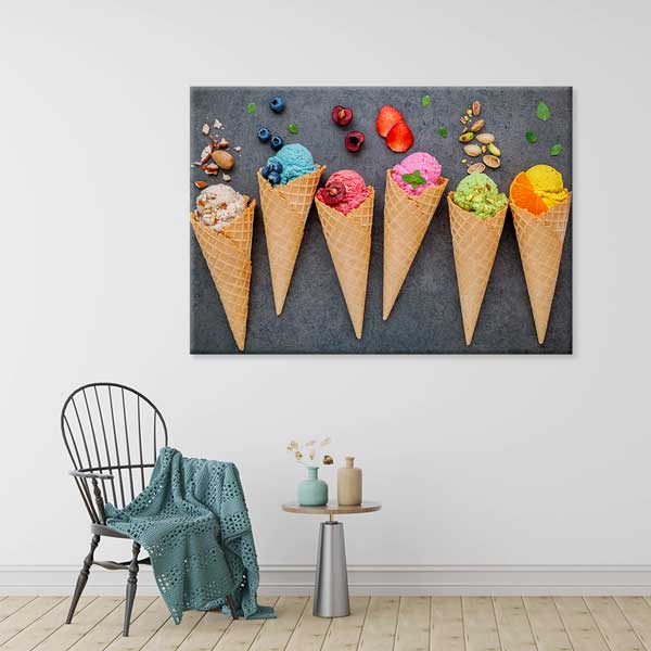 Renkli Dondurma Külahları Kanvas Duvar Tablosu – 12203