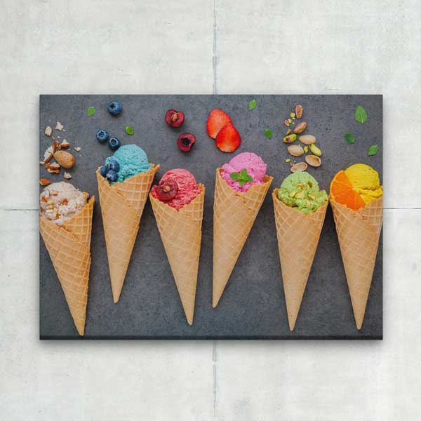 Renkli Dondurma Külahları Kanvas Duvar Tablosu – 12203