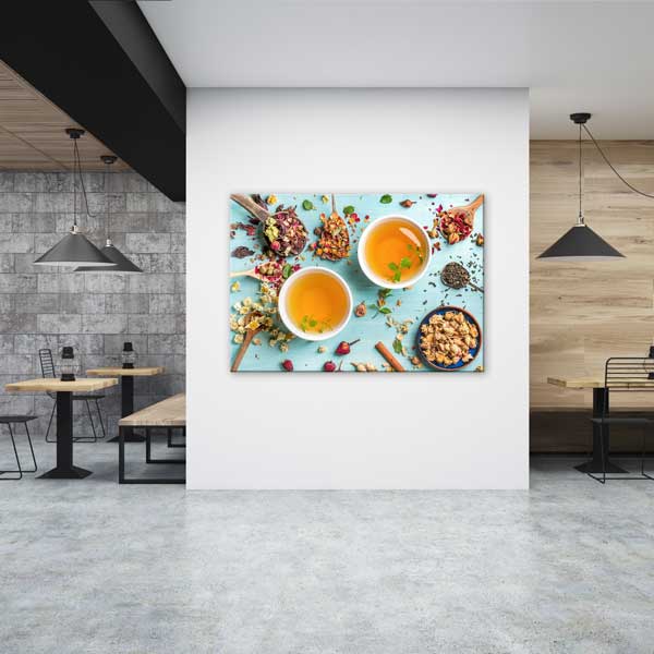 cafe-wall-art-12209-02 Bitki Çayı ve Baharatlar Kanvas Duvar Tablosu – 12209