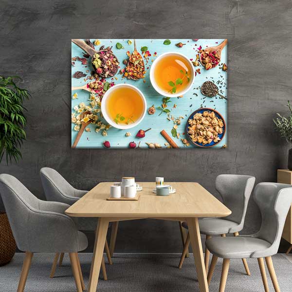 cafe-wall-art-12209-04 Bitki Çayı ve Baharatlar Kanvas Duvar Tablosu – 12209